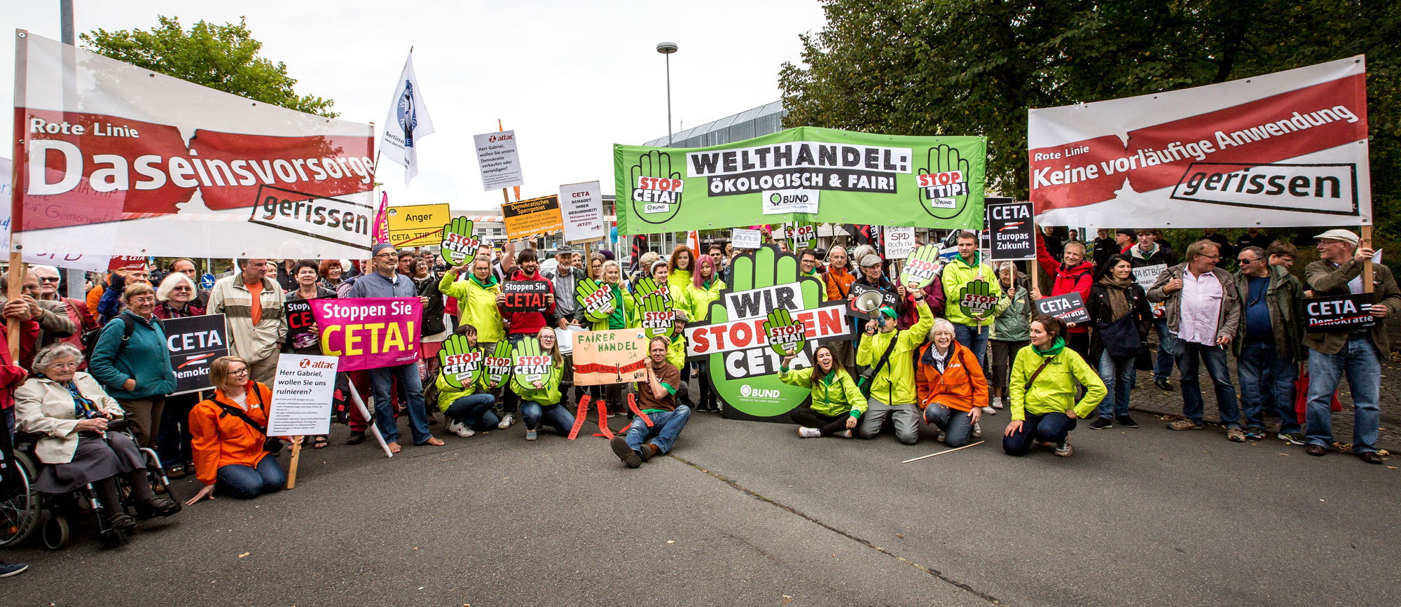 STOPP-CETA-Aktion zum SPD-Parteikonvent September 2017 in Wolfsburg
